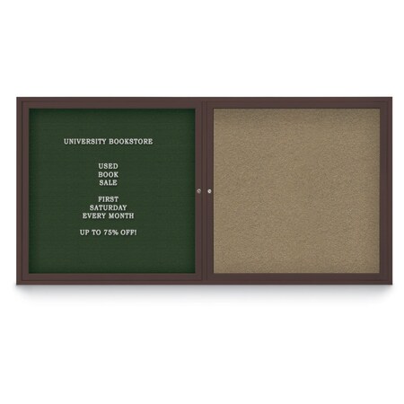 United Visual Products Corkboard, 42"x32", Surf/White UV4035PLUS-WHITE-SURF